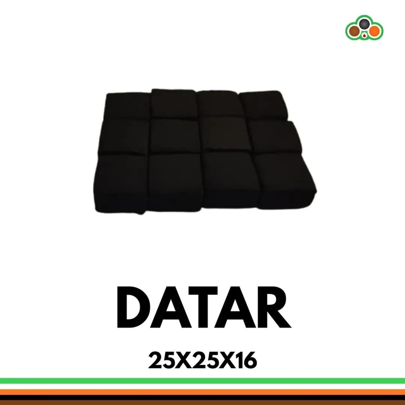 Briket tempurung kelapa pipih ukuran 25x25x16