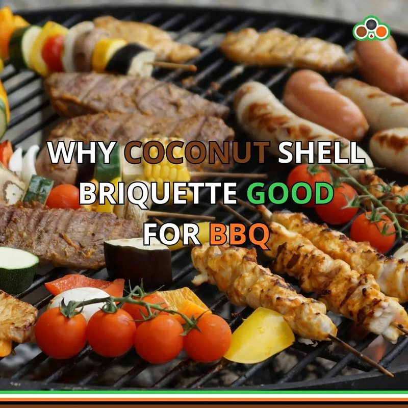 Barbecue cooking using coconut shell charcoal briquettes