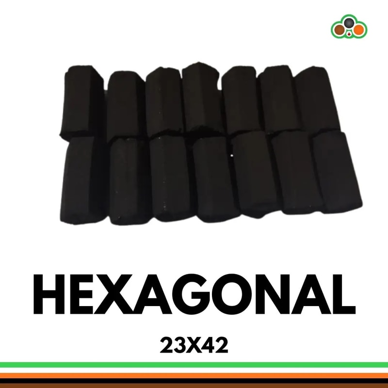23x42 hexagonal coconut shell briquettes