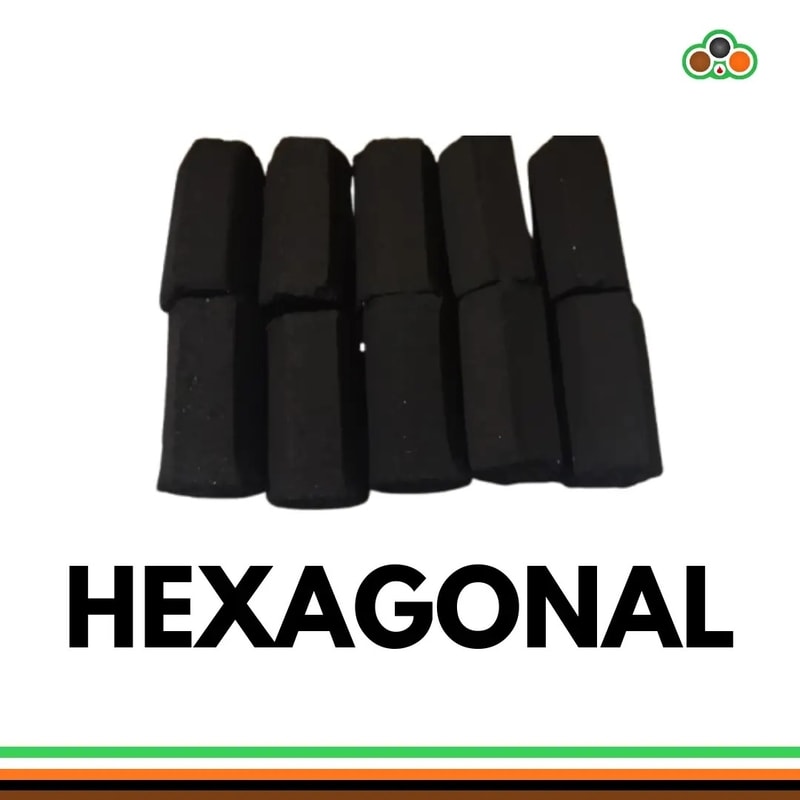 hexagonal coconut shell briquettes