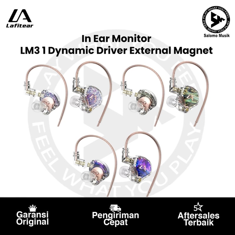 In Ear Monitor Lafitear LM3 1 Dynamic Driver External Magnet Varian Warna