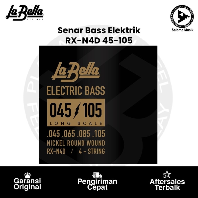 Senar Bass Elektrik La Bella RX-N4D Rx Series Nickel Plated 45-105