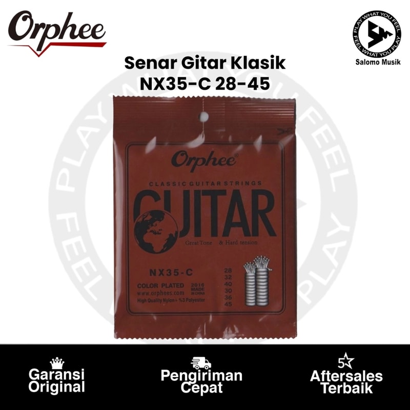 Senar Gitar Klasik Orphee NX35-C Black Nylon Hard Tension 28-45
