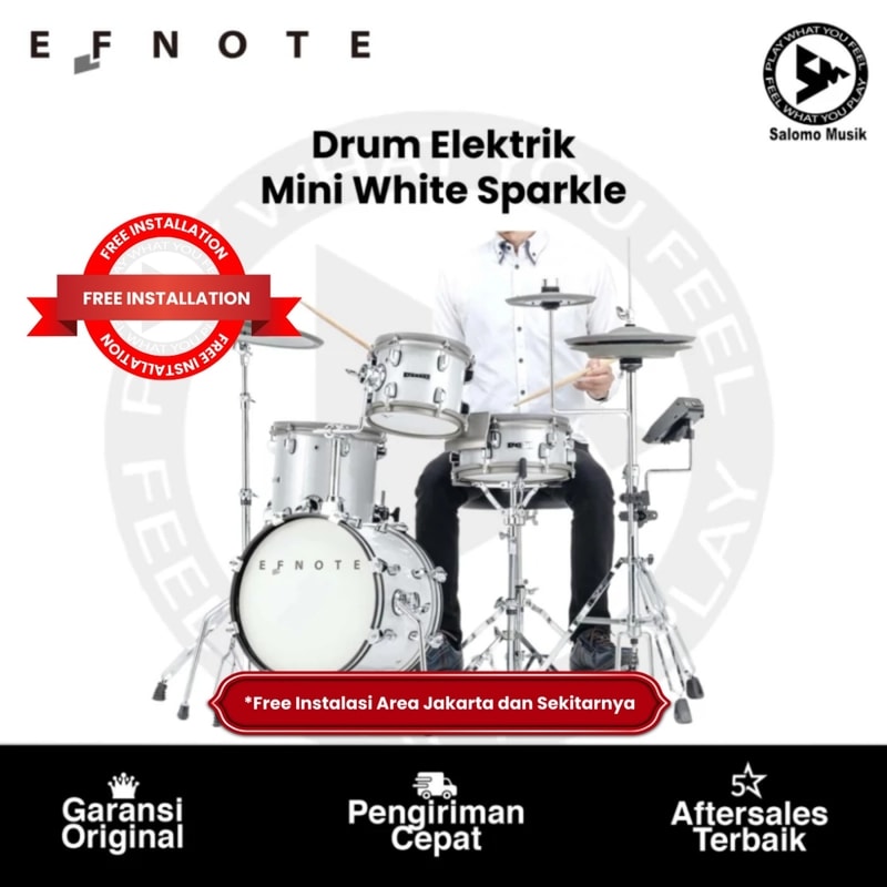 Drum Elektrik Efnote Mini White Sparkle