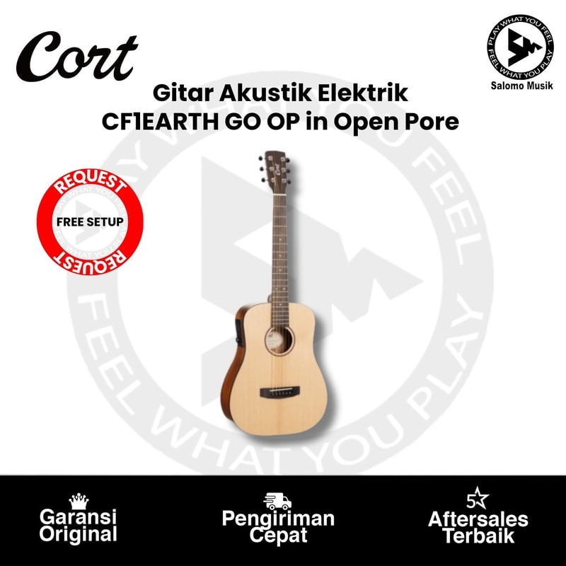 Gitar Akustik Elektrik Cort EARTH GO OP in Open Pore Original