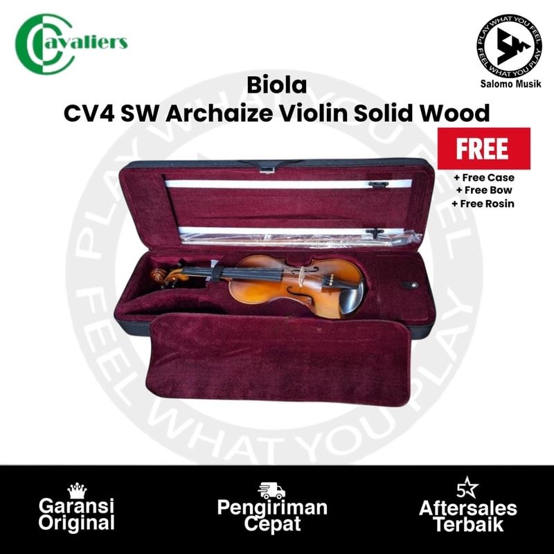 Biola Cavaliers CV4 SW Archaize Violin Solid Wood Body Varian Ukuran Original + Free Casse, Bow, & Rosin