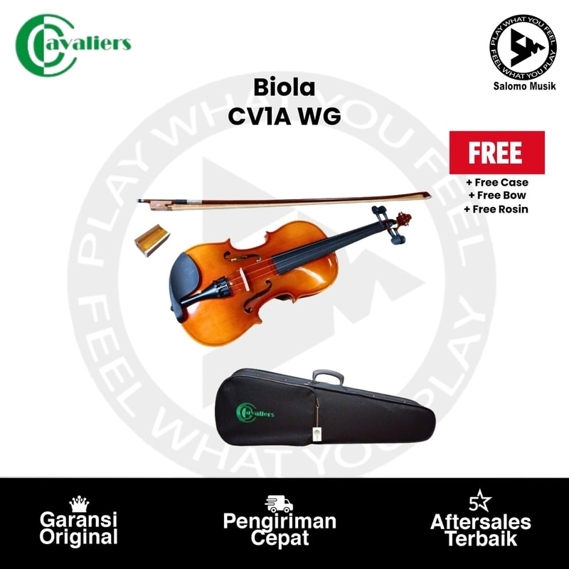 Biola Cavaliers CV1A  WG Varian Ukuran Original + Free Softcase, Bow, & Rosin