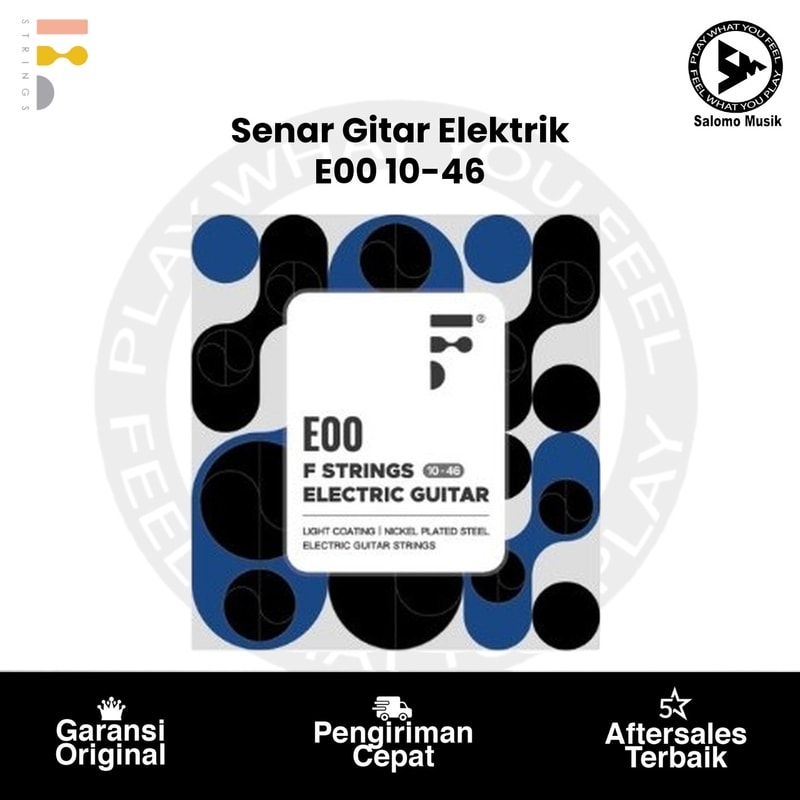 Senar Gitar Elektrik F-Strings E00 Nickel Alloy Winding Regular Light 10-46 Original