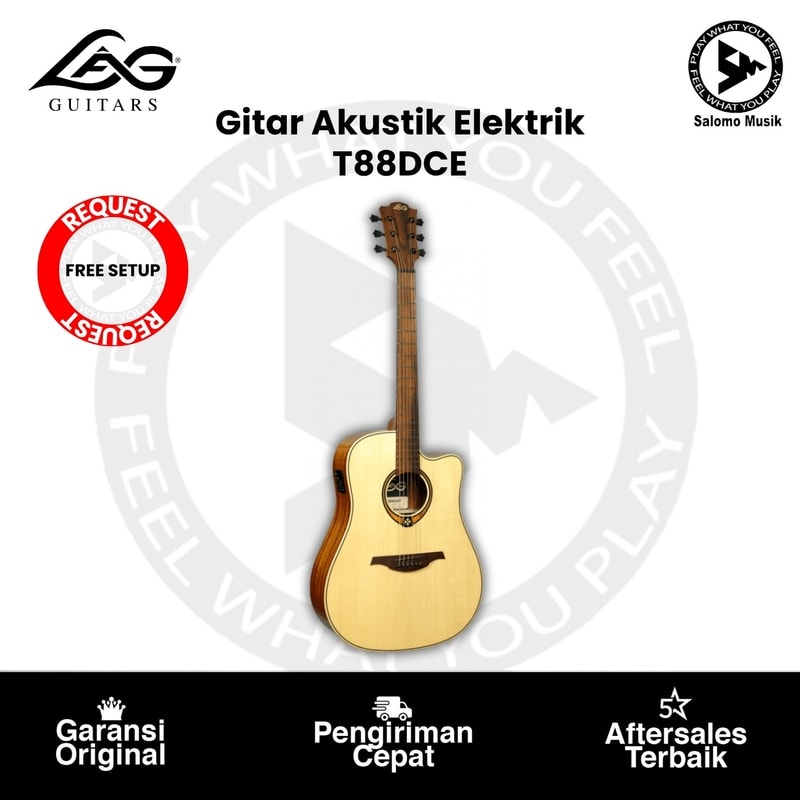 Gitar Akustik Elektrik LAG Guitars T88DCE Dreadnought Cutaway
