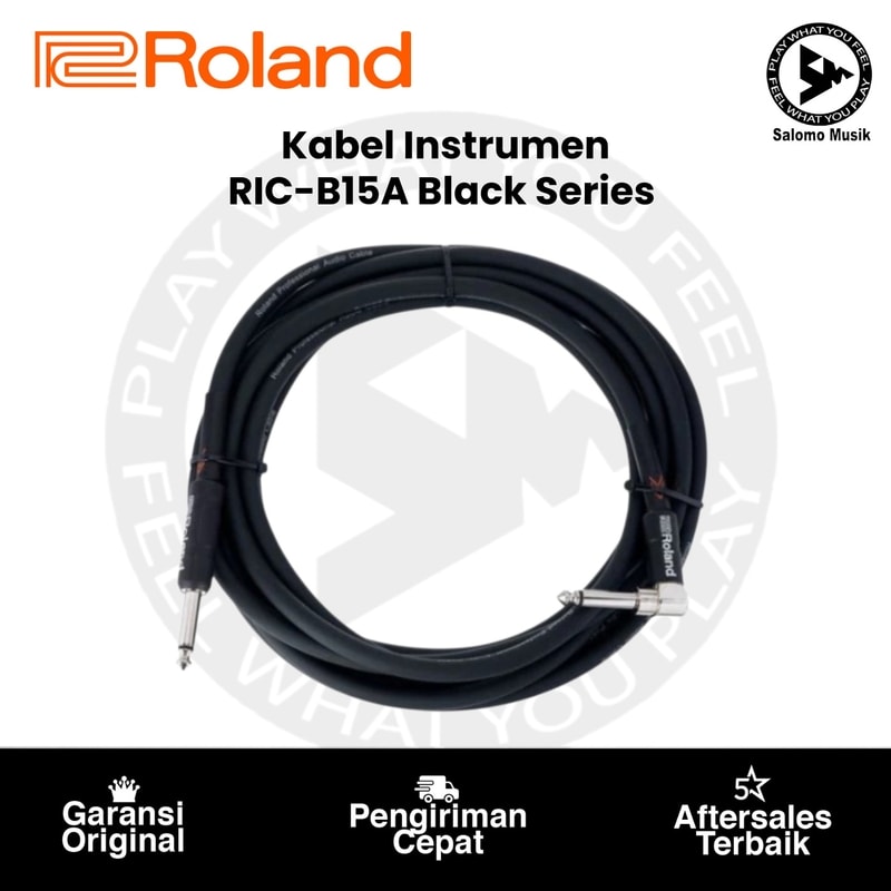 Kabel Instrumen Roland RIC-B15A Black Series Straight-to-Angled