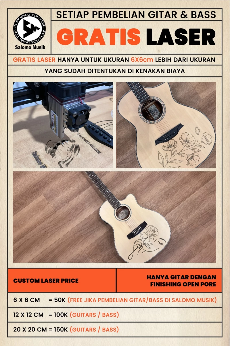 SALOMO MUSIK SEKARANG BISA CUSTOM LASER UNTUK GITAR DAN BASS!