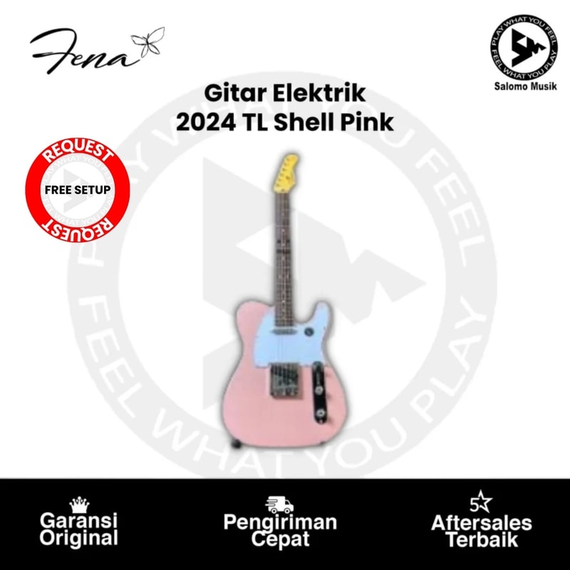 Gitar Elektrik Fena 2024 Tele Style Shell Pink