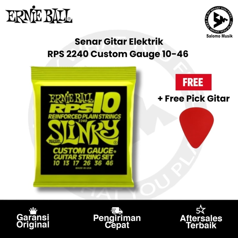 Senar Gitar Elektrik Ernie Ball RPS 2240 Custom Gauge 10-46