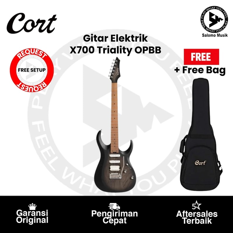 Gitar Elektrik Cort X700 Triality OPBB Varian Warna + Free Bag + Free Request Set Up