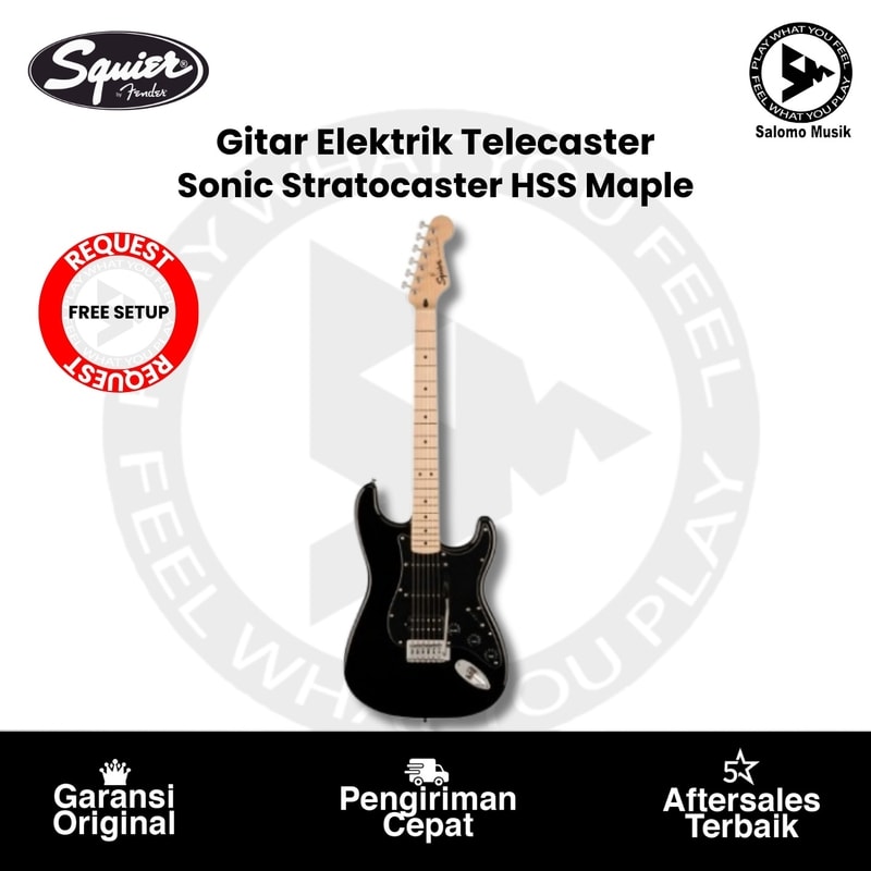 Gitar Elektrik Squier Sonic Stratocaster HSS Maple Original Varian Warna