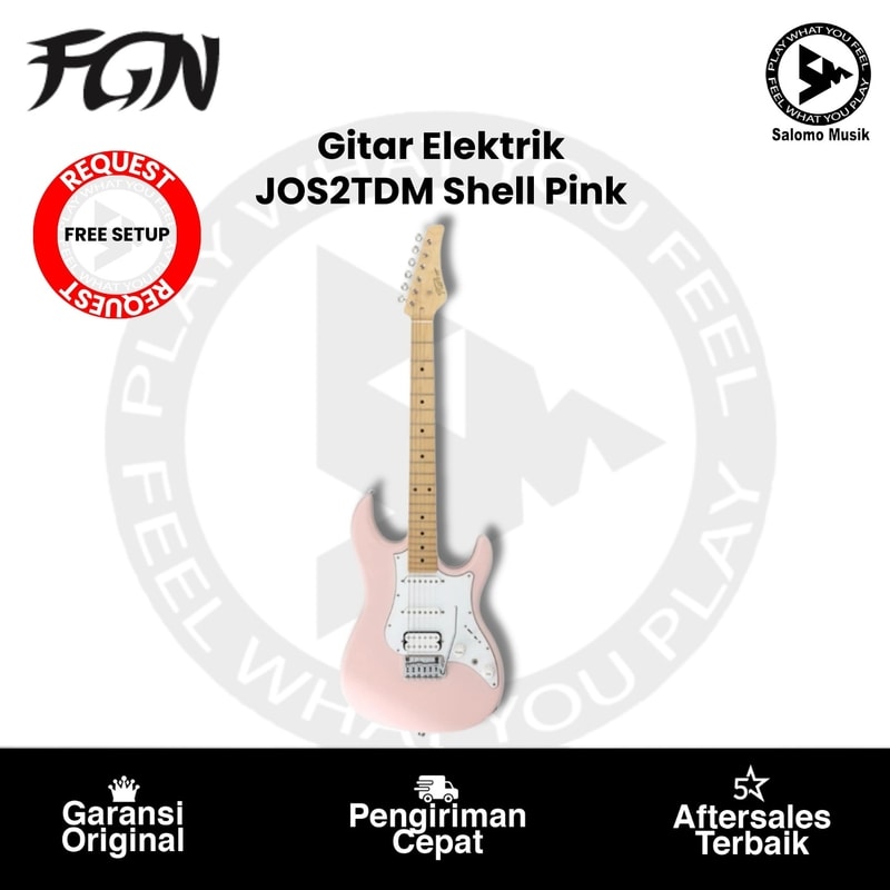 Gitar Elektrik Fujigen JOS2TDM Shell Pink + Free Request Set Up