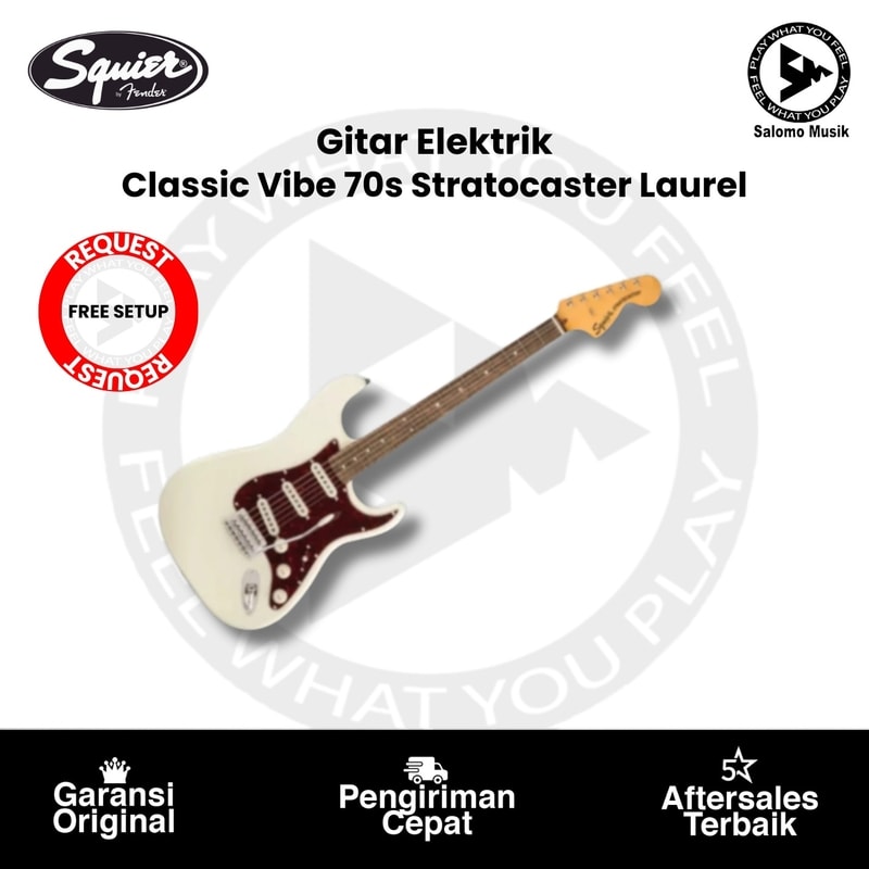 Gitar Elektrik Squier Classic Vibe 70s Stratocaster Laurel Original Varian + Free Request Set Up