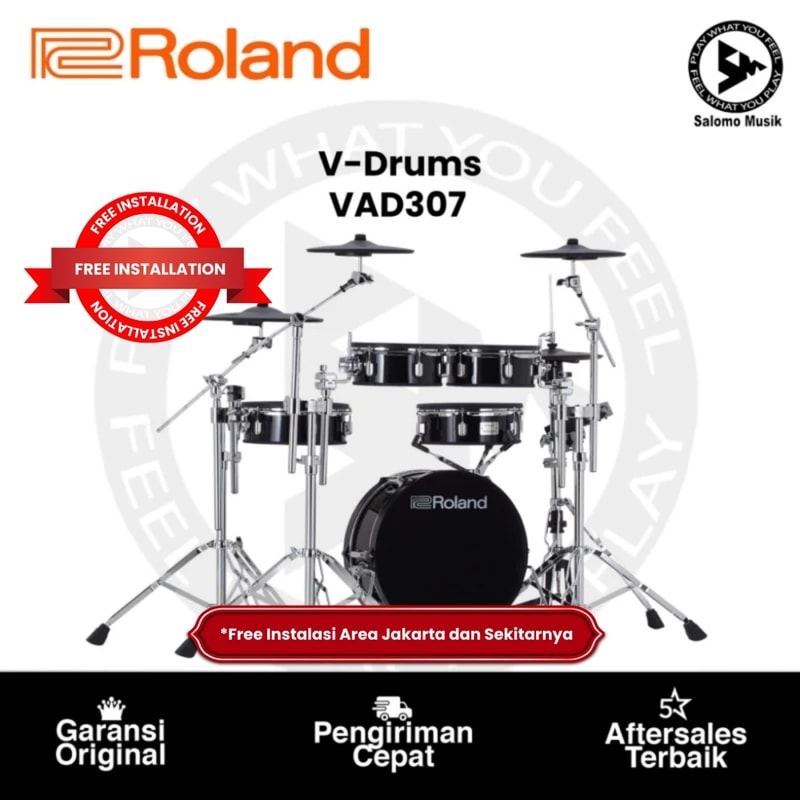 Drum Set Roland VAD307 V Drums Acoustic Design Kit Original