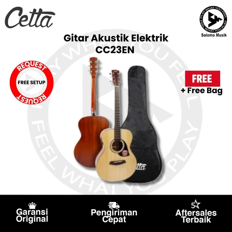 Gitar Akustik Elektrik Cetta CC23EN + Free Softcase Original + Free Set up