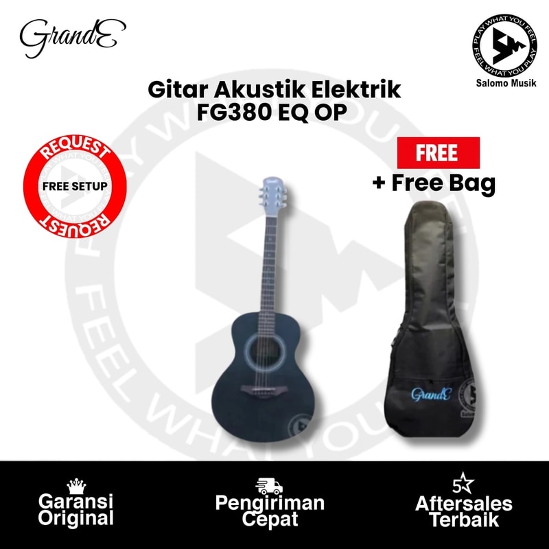 Gitar Akustik Elektrik Grande FG380 EQ OP + Free Bag ++ Free Setting