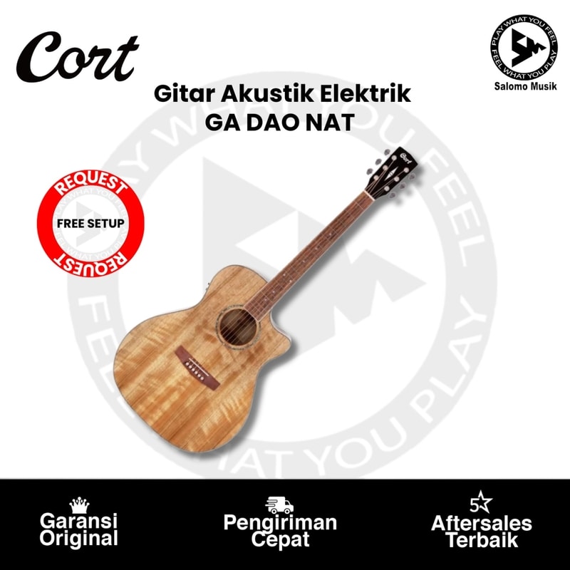 Gitar Akustik Elektrik Cort GA DAO Natural Original
