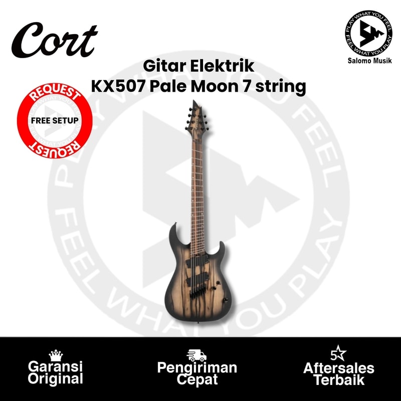 Gitar Elektrik Cort KX507 Pale Moon 7 string + Free Setting