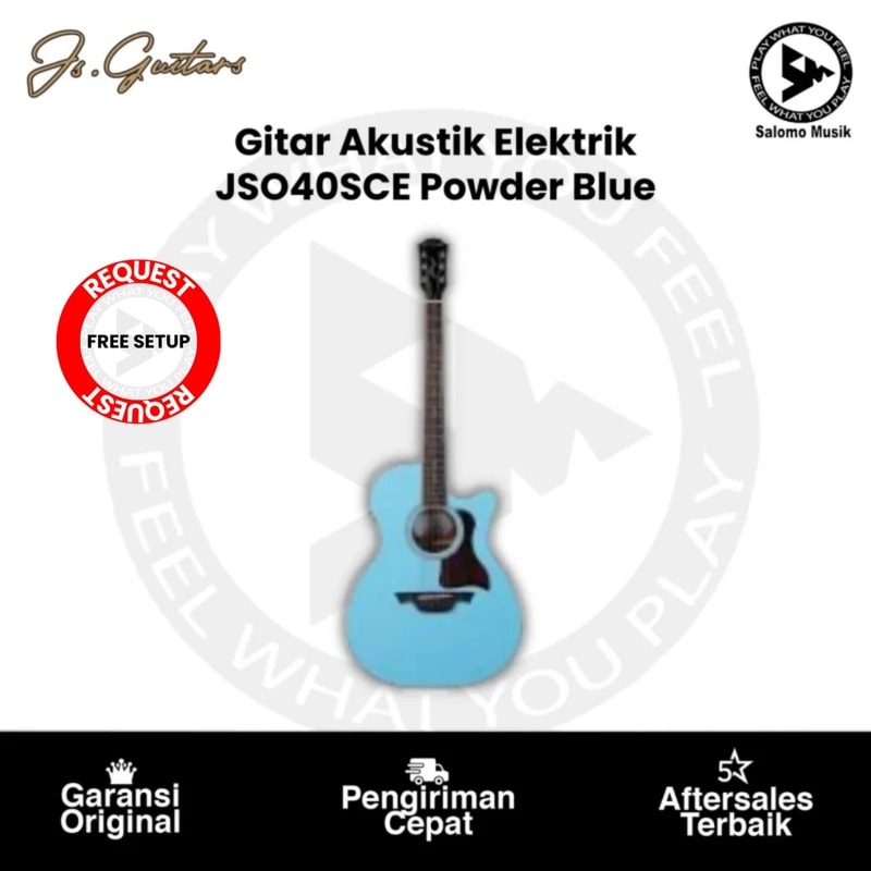 Gitar Akustik Elektrik JS Guitars JSO40SCE Powder Blue