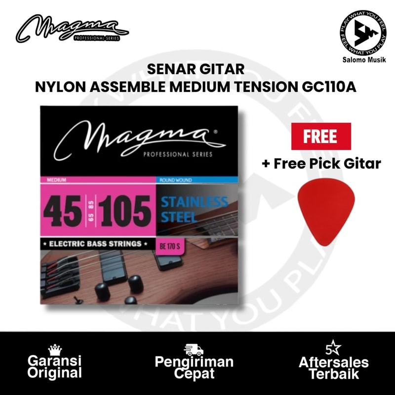 SENAR GITAR MAGMA NYLON ASSEMBLE MEDIUM TENSION GC110A + Free Pick Gitar