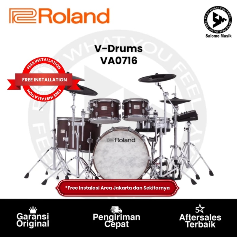 Drum Elektrik Roland VA0716 V-Drums 7-piece Acoustic Design Original