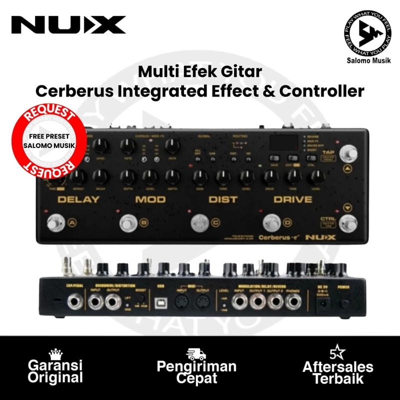 Pedal Multi Effect Gitar Nux Cerberus Integrated Effect & Controller Original