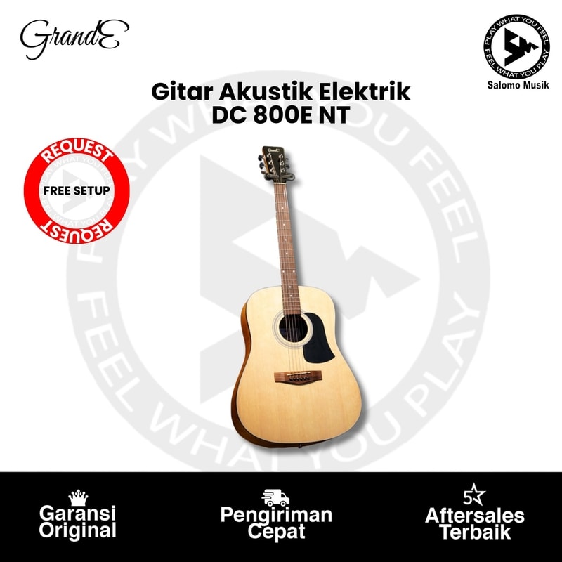 Gitar Akustik Elektrik Grande DC800E NT Original