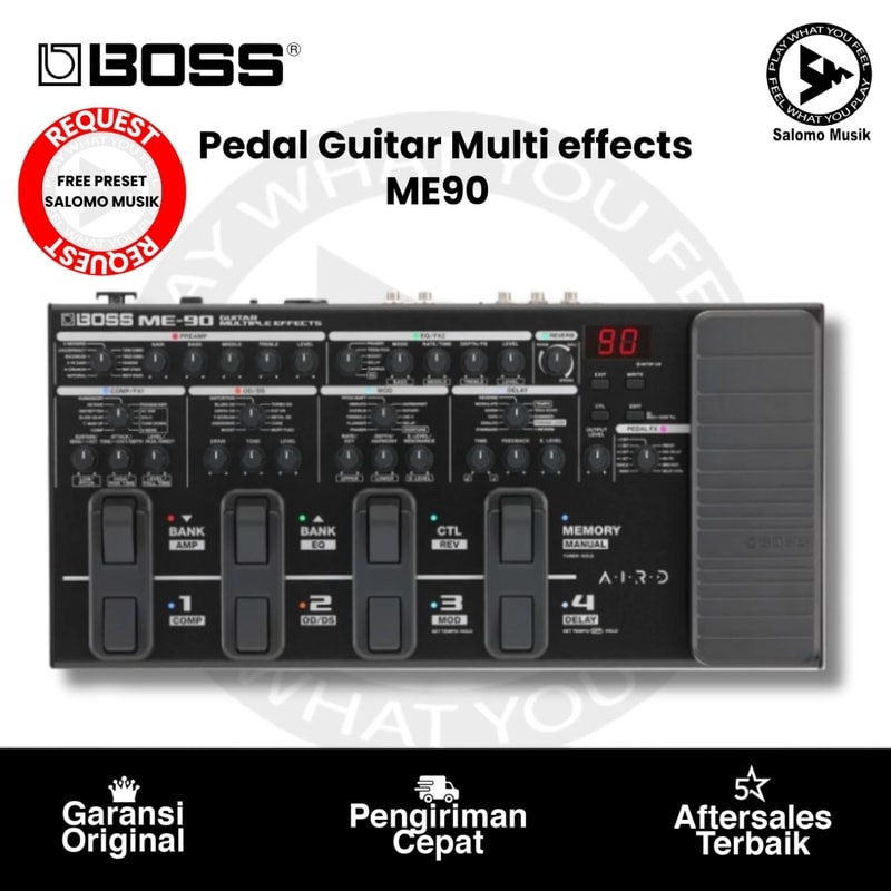Pedal Boss ME90 Guitar Multi effects + Free Request Preset Versi Salomo Musik