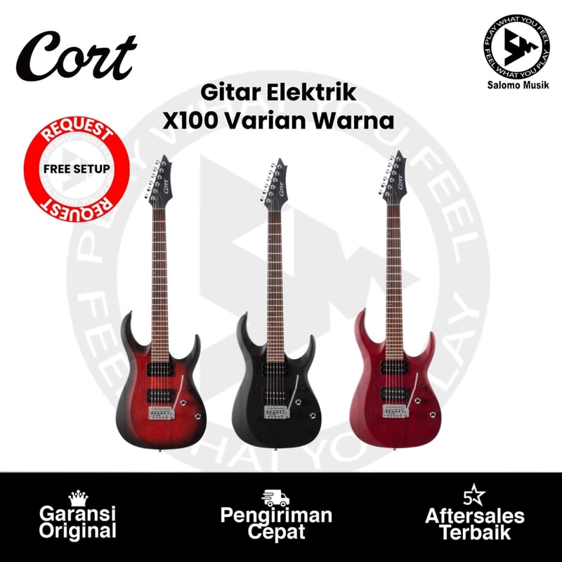 Gitar Elektrik Cort X100 Varian Warna + Free Setting