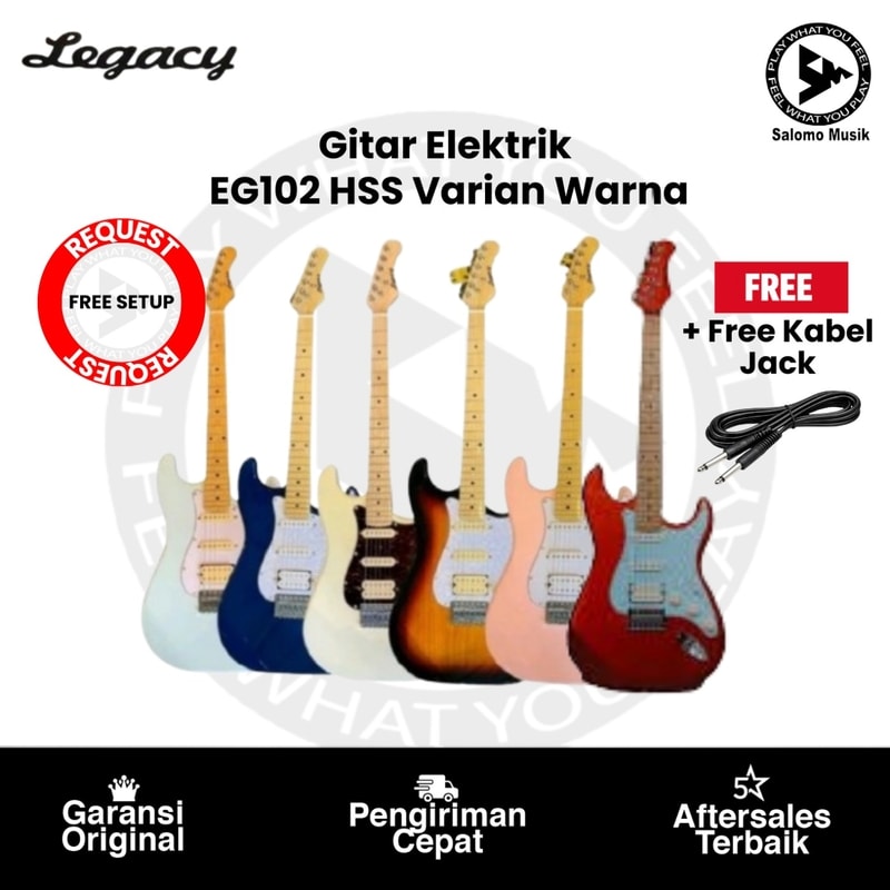 Gitar Elektrik Legacy EG102 HSS Varian Warna Original