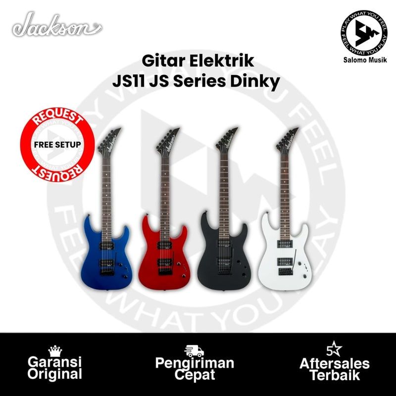 Gitar Elektrik Jackson JS11 JS Series Dinky Amaranth FB Varian Warna Original