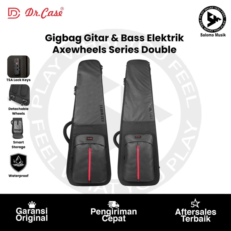 Gigbag Gitar & Bass Elektrik Double Dr. Case Axewheel Series Varian Original