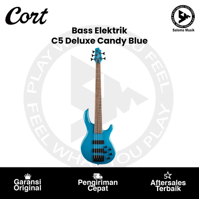Bass Elektrik Cort C5 Deluxe Artisan Series Candy Blue