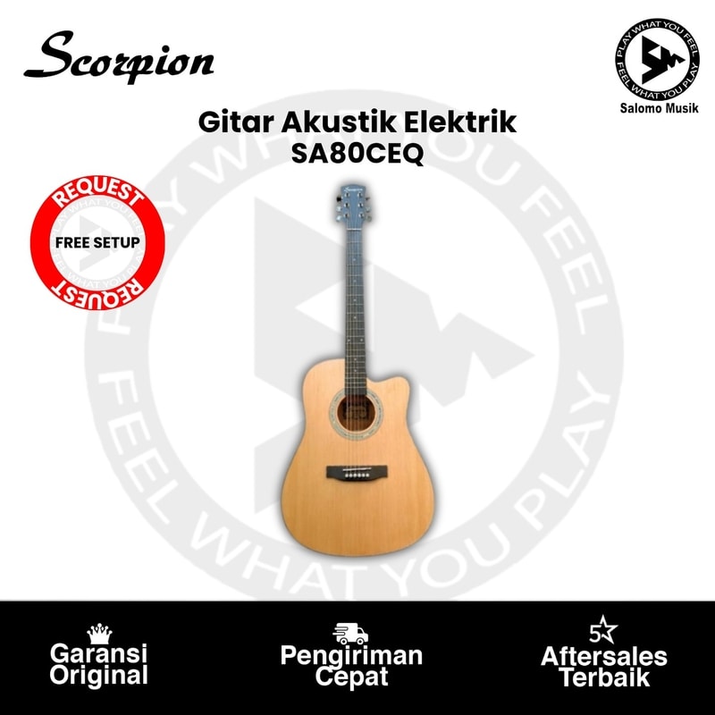 Gitar Akustik Elektrik Scorpion SA80CEQ Original