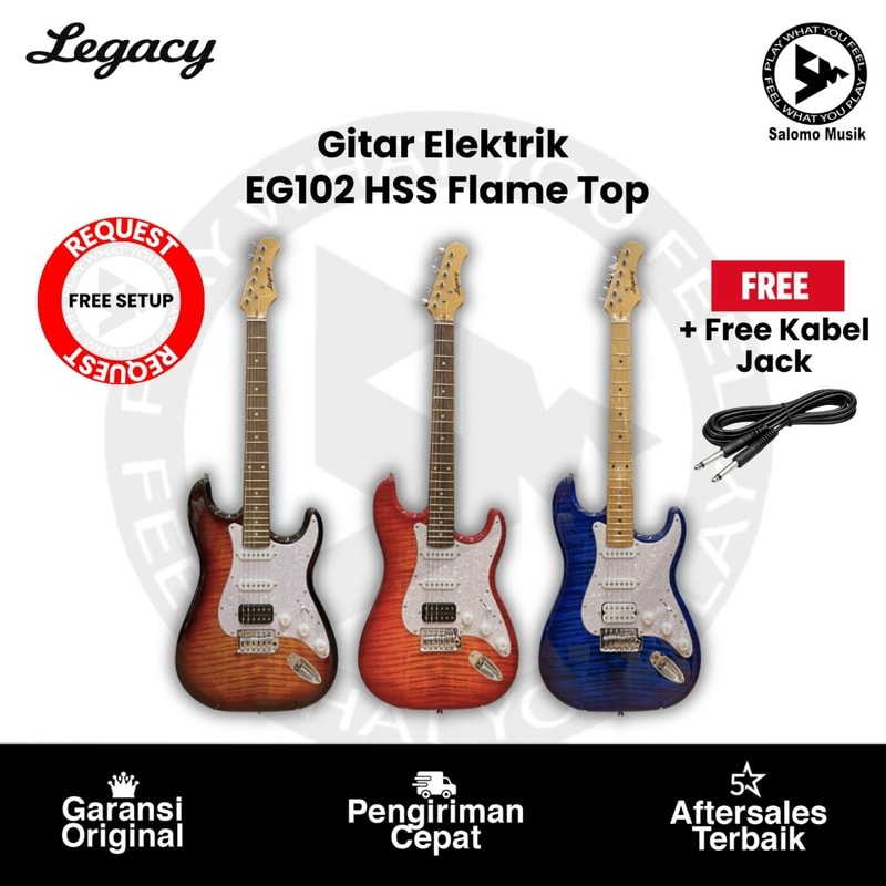 Gitar Elektrik Legacy EG102 HSS Flame Top Varian Warna