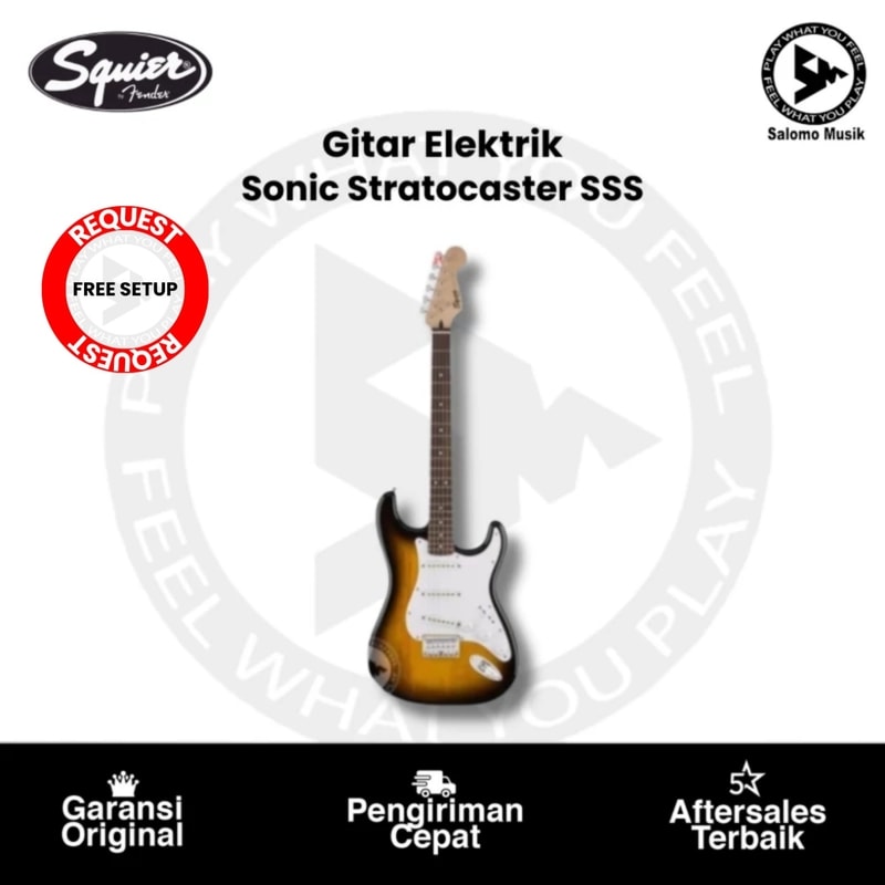 Gitar Elektrik Squier Sonic Stratocaster SSS Varian Warna Original