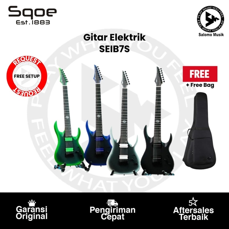 Gitar Elektrik 7Strings SQOE SEIB7S Varian Warna Original
