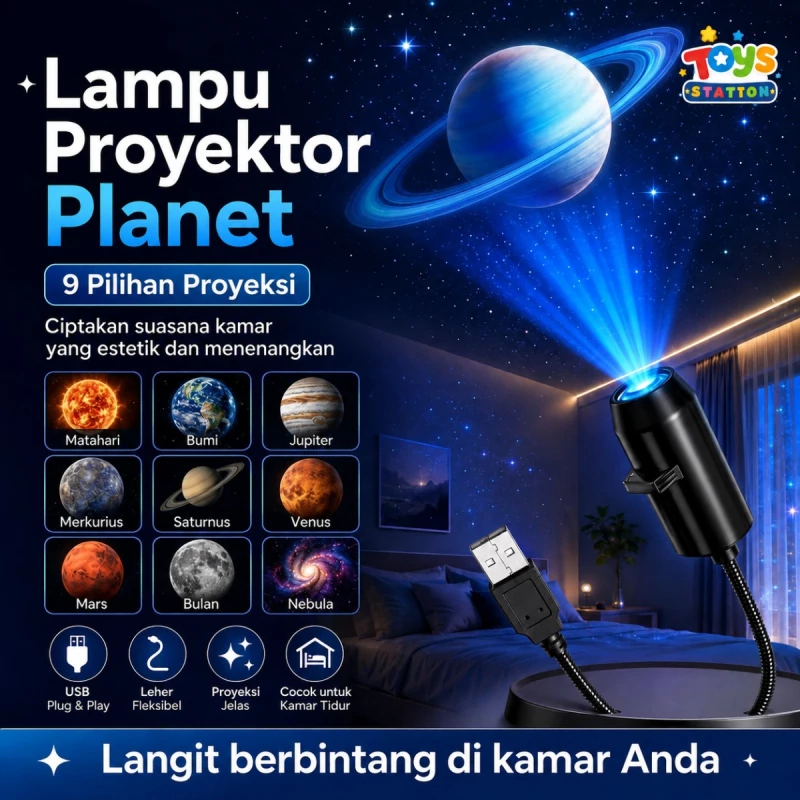 Lampu Projektor Planet Galaxy