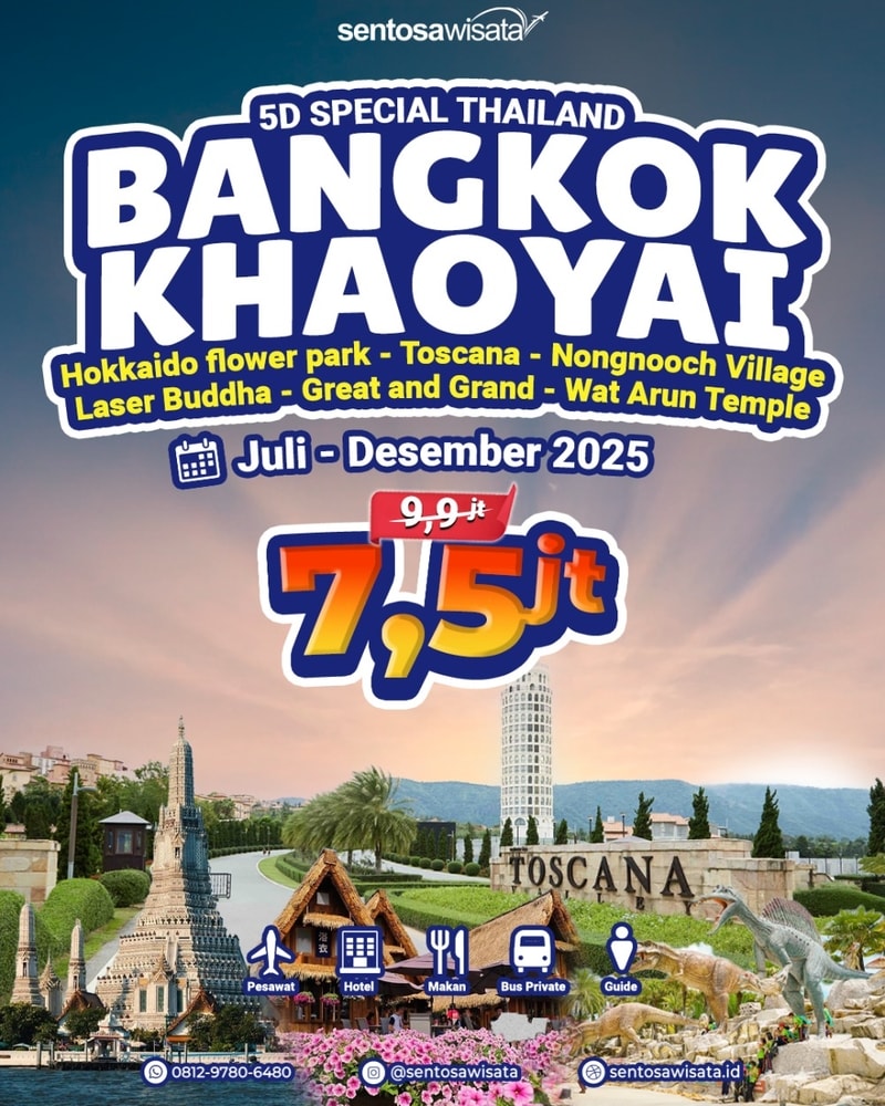 Paket Tour Bangkok Pattaya Khaoyai Thailand 2025