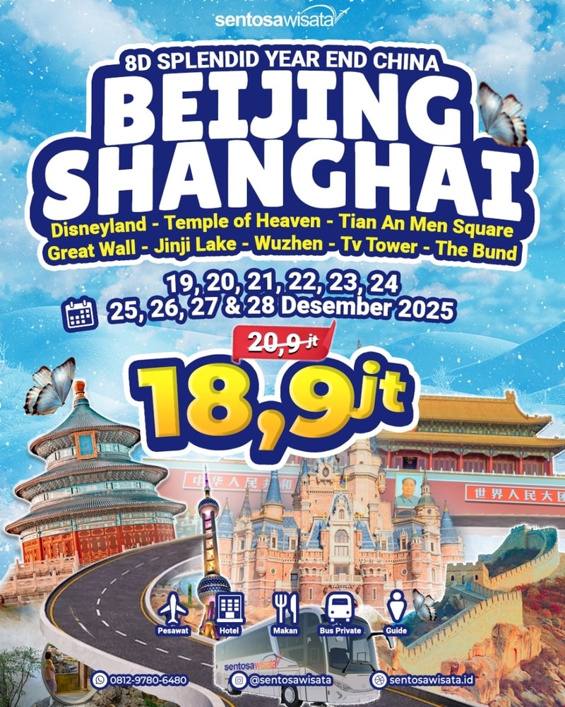 Paket Tour China Akhir Tahun Beijing Shanghai Disneyland