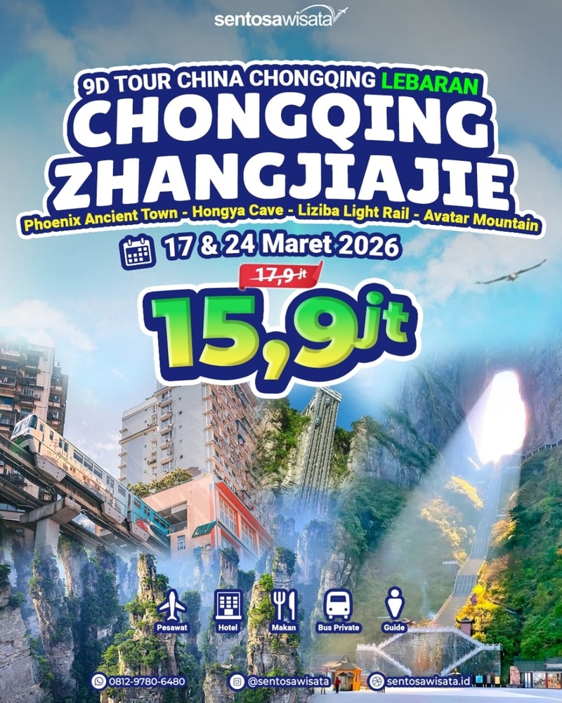 paket tour chongqing zhangjiajie lebaran