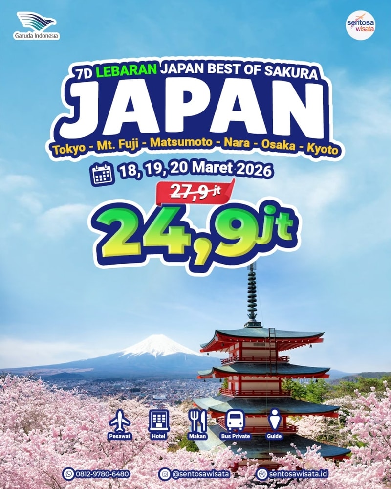 paket tour jepang lebaran sakura