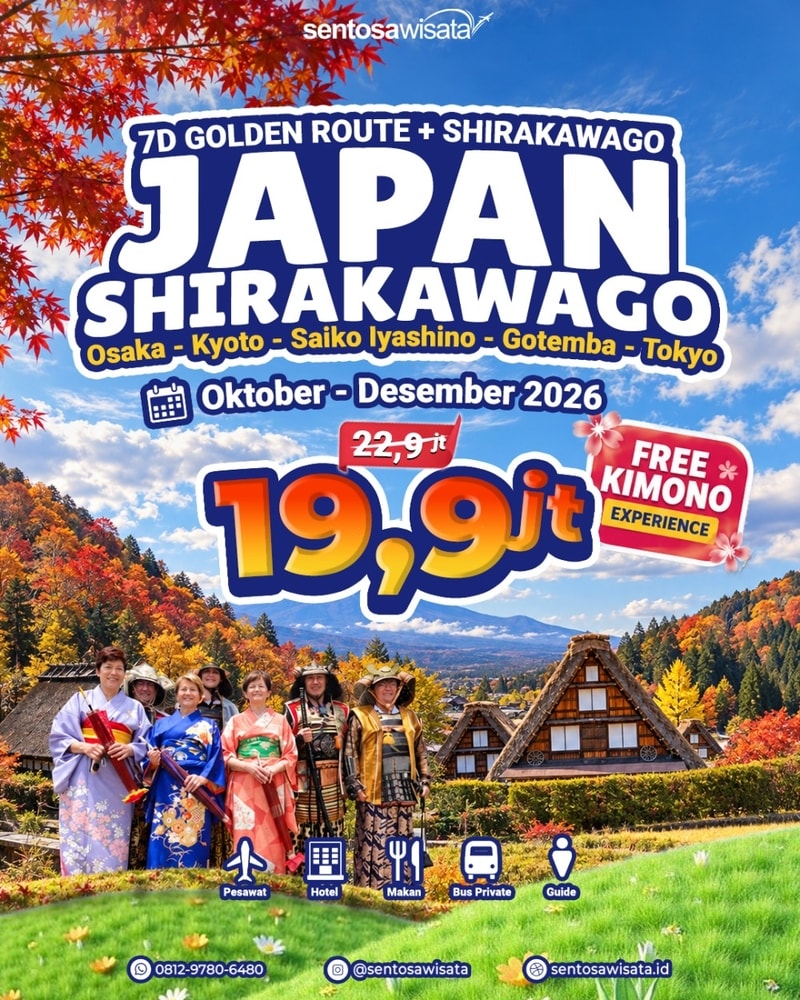 paket tour jepang golden route free kimono