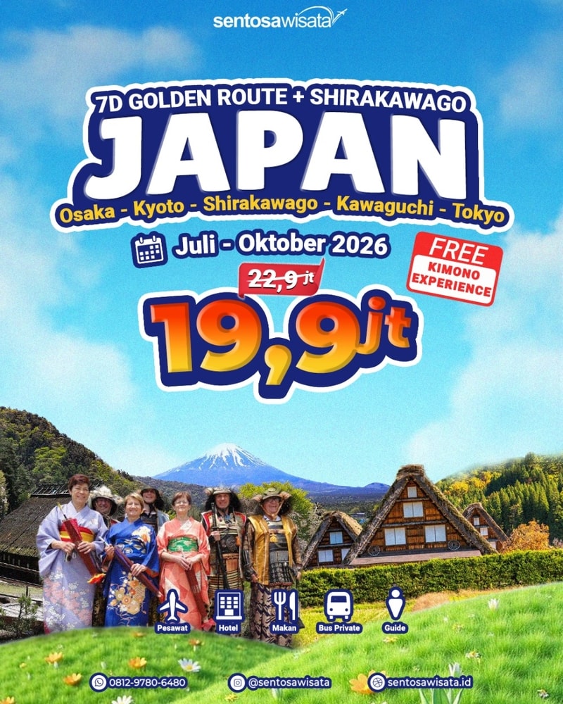 paket tour jepang golden route free kimono