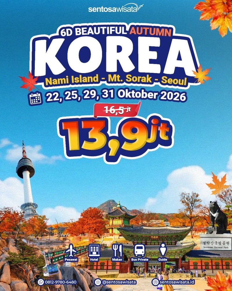 Paket tour Korea Autumn