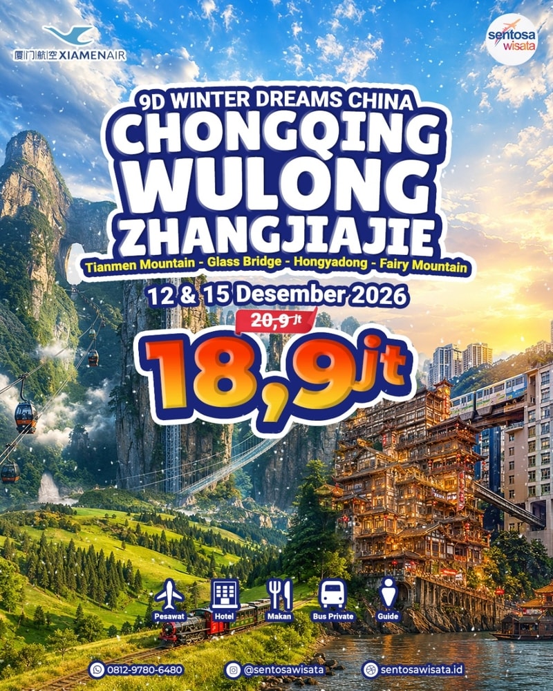 tour china chongqing zhangjiajie desember